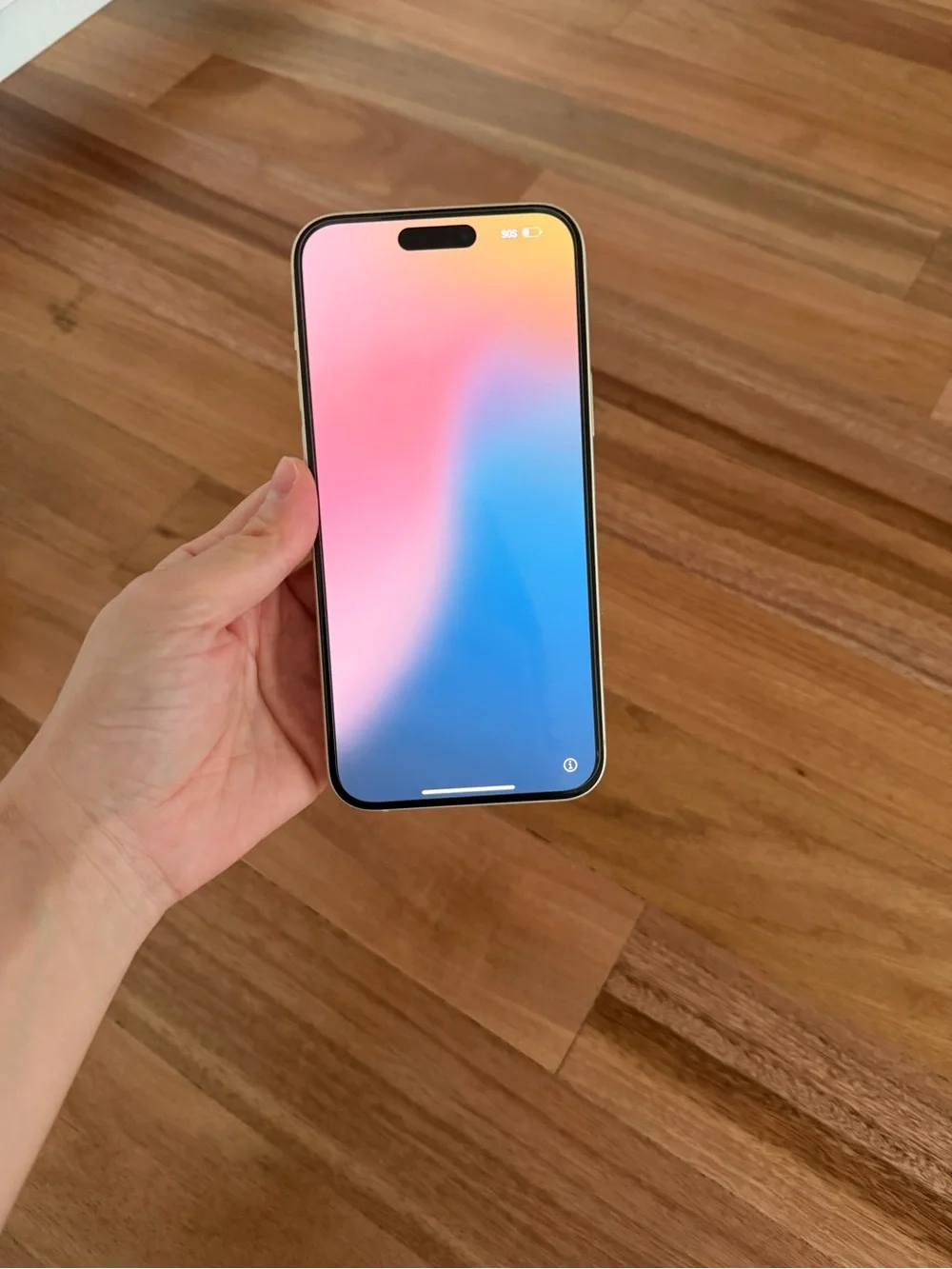 Apple iPhone with Black Frame and Multicolor Gradient Display
